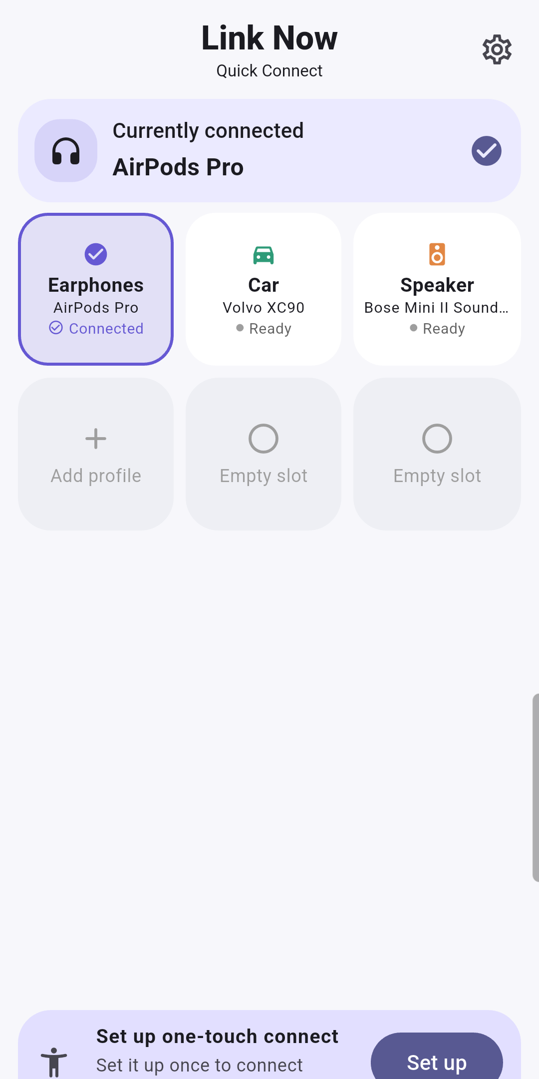 Link Now app screen